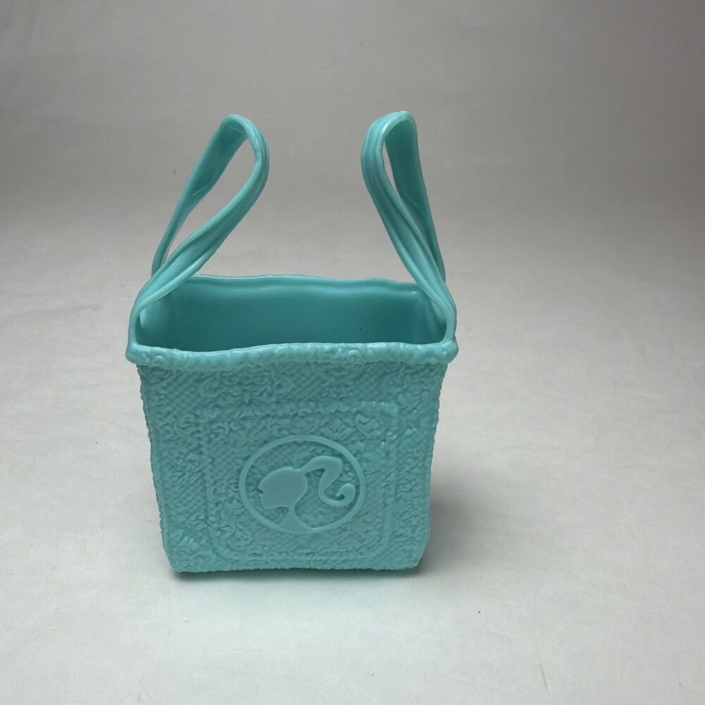Barbie Supermarket Grocery Store Tote Teal Squishy Shopping Bag 1.75"x1"x3.5"
